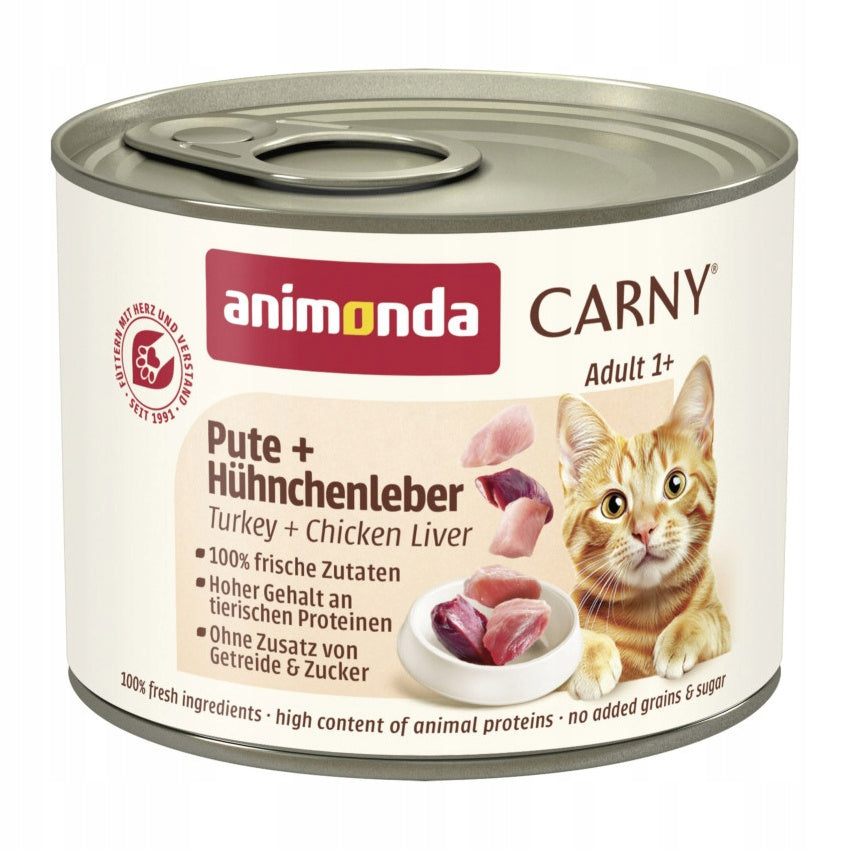 Animonda Carny Adult 200g Grain Free Wet Cat Food Turkey with Liver