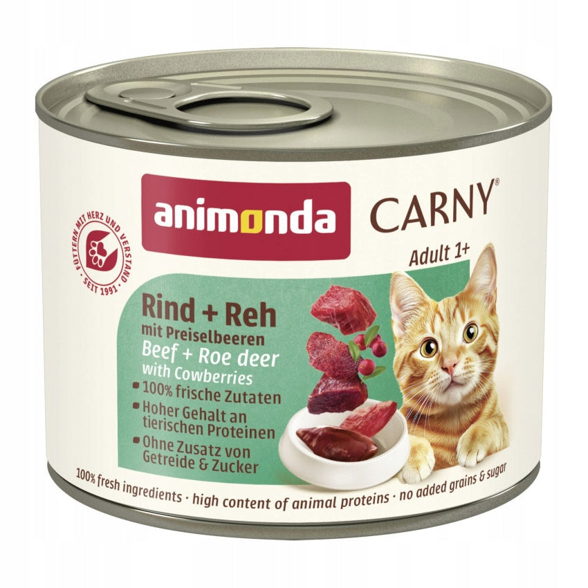 Animonda Carny Adult 200g Wet Cat Food Beef Game and Blueberry