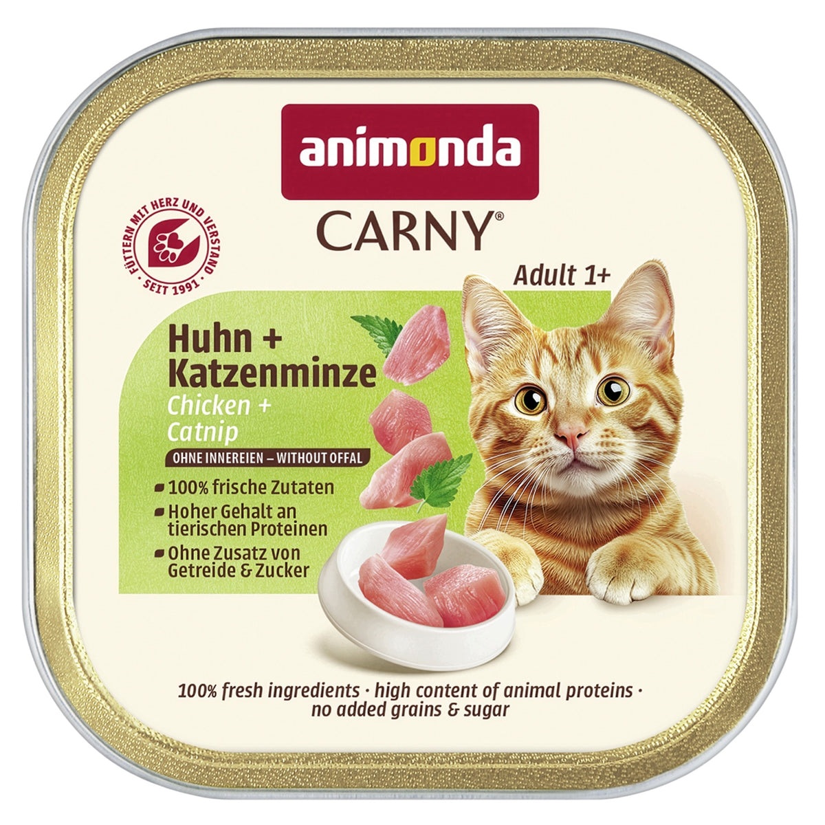 Animonda Carny Adult Cat Food Tray 85g - Chicken + Catnip