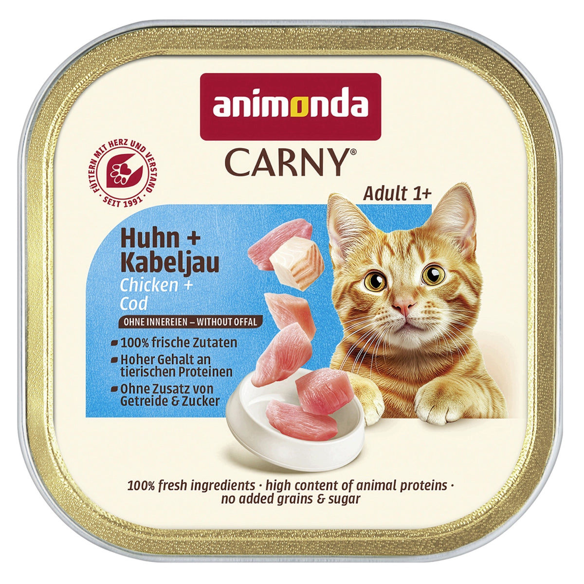 Animonda Carny Adult Cat Food Tray 85g - Chicken + Cod