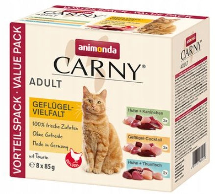 Animonda Carny Geflugel cat sachets mix POULTRY set 8x85g