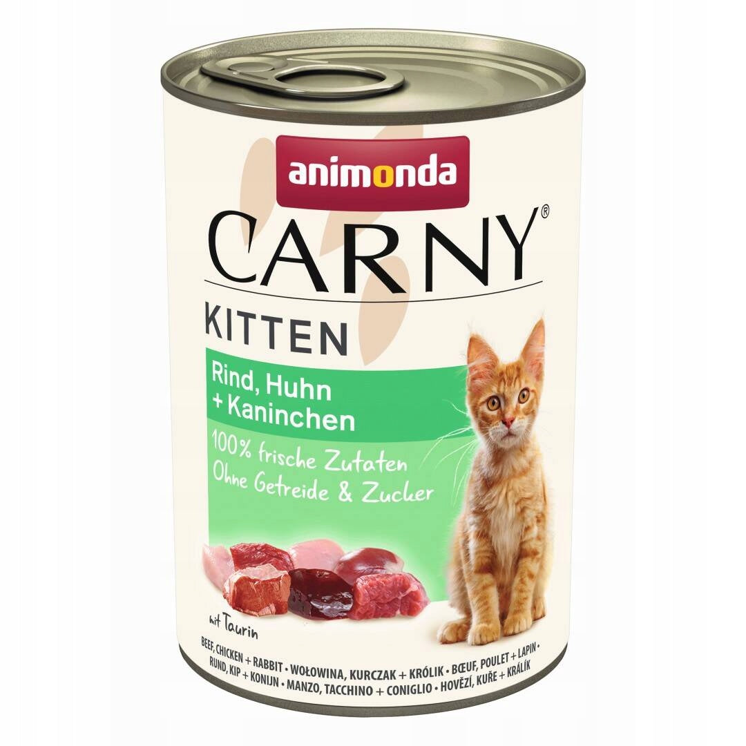 Animonda Carny Kitten 400g Wet Food for Kittens Beef Chicken Rabbit