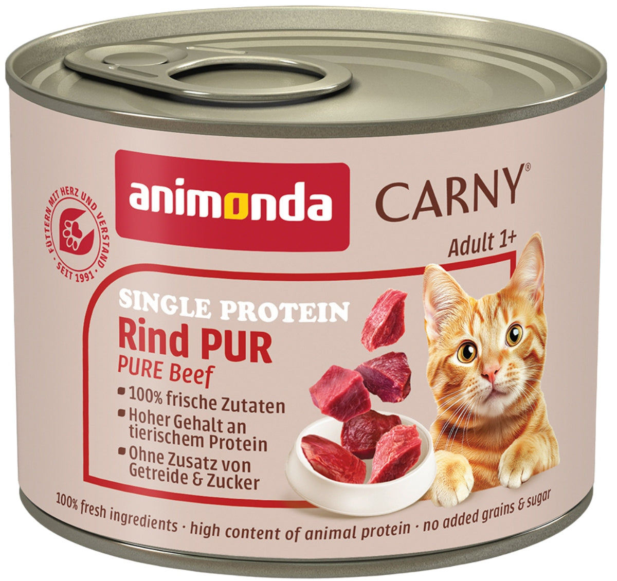 Animonda Carny Single Protein Cat Food Can 200g - Pure Beef
