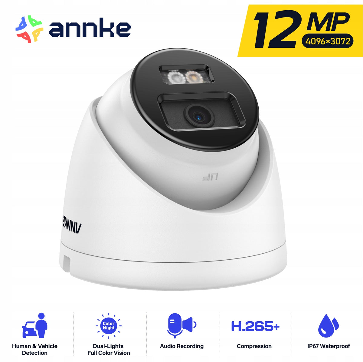 Annke 12MP HD IP Security Camera Poe Dual Light
