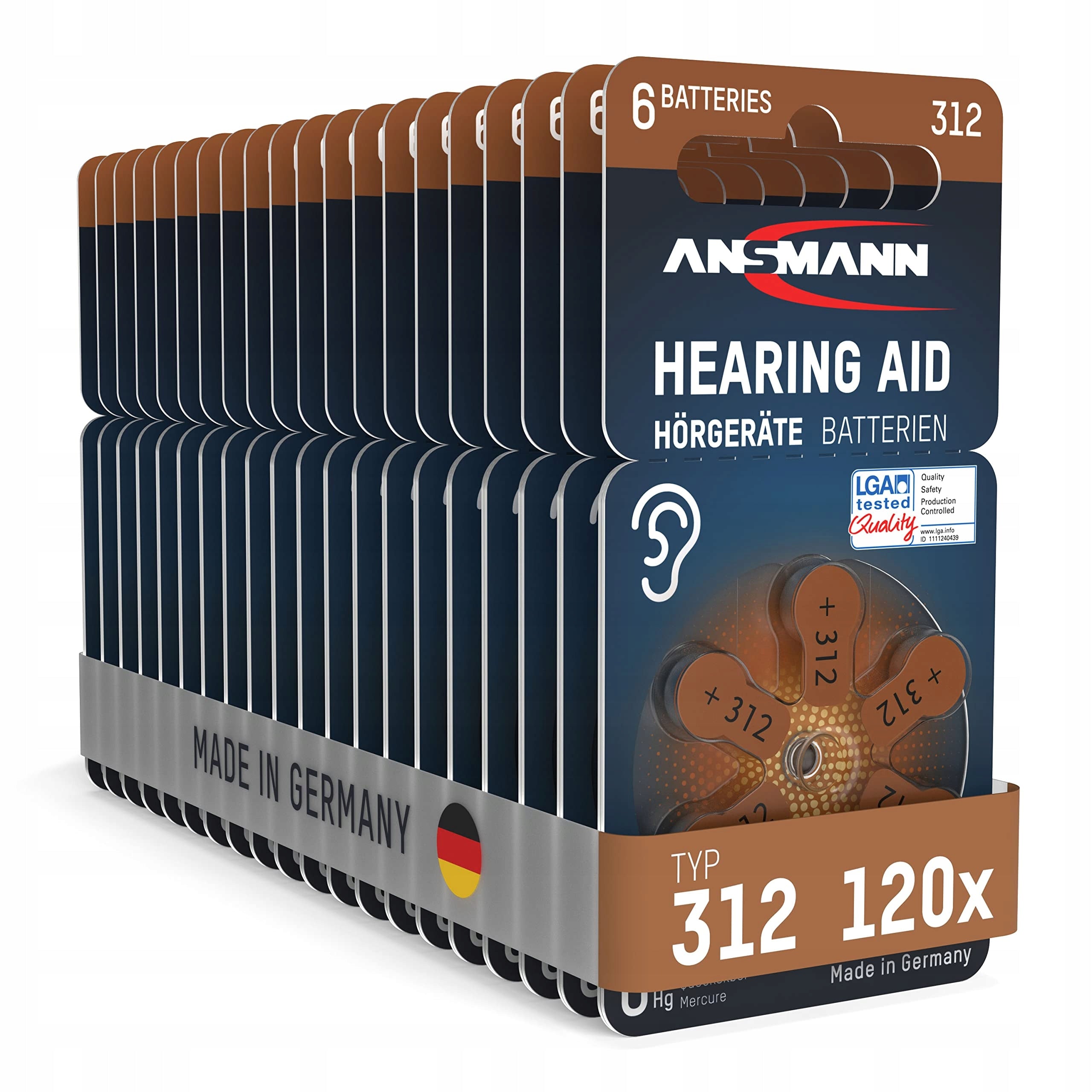 Ansmann Hearing Aid Batteries 312 120 Pieces