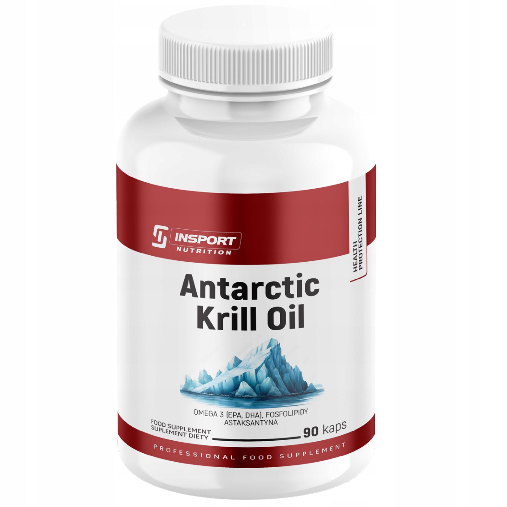 Antarctic KRILL OIL 1000mg 90 kap EPA DHA BRAIN HEART | INSPORT Packaging status original