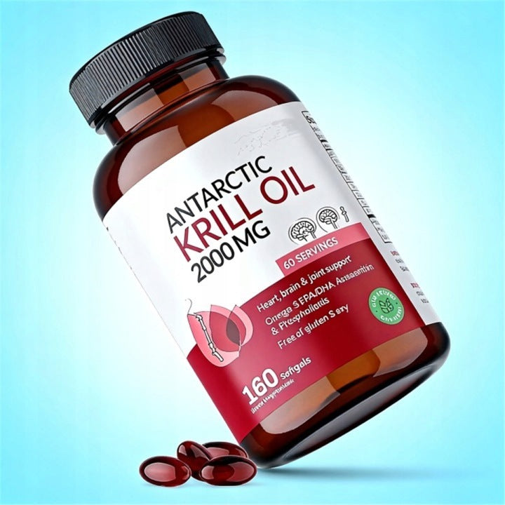 Antarctic krill oil 1000mg Omega 3 EPA DHA astaxanthin 120 kaps Packaging status original
