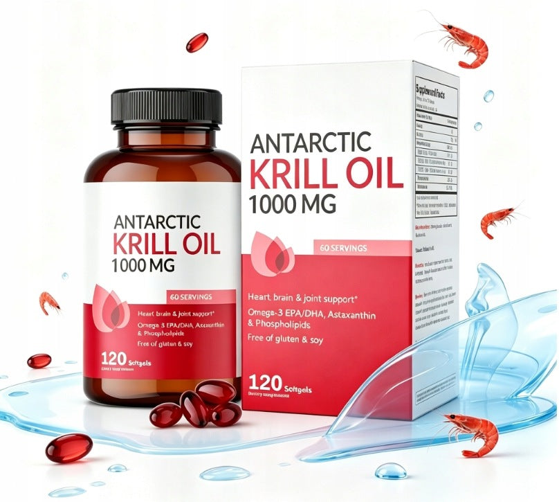 Antarctic krill oil 1000mg Omega 3 EPA DHA astaxanthin 120 kaps