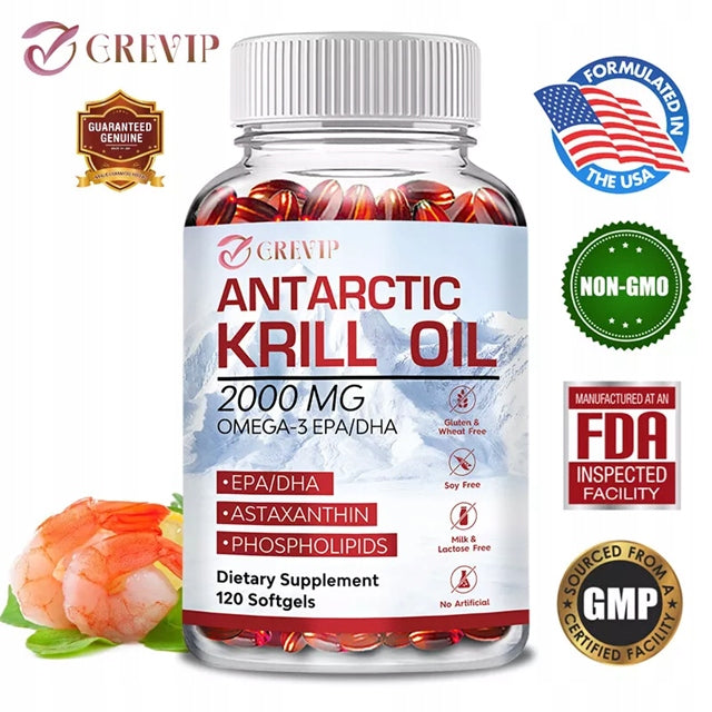Antarctic krill oil 2000 mg - with Omega-3 acids EPA, DHA, astax... Manufacturer code Grevip