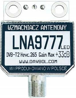 Antenna amplifier +49% LNA9777F DVB-T2 LED Poland Manufaktura Davbol Manufacturer code ZW-LNA9777