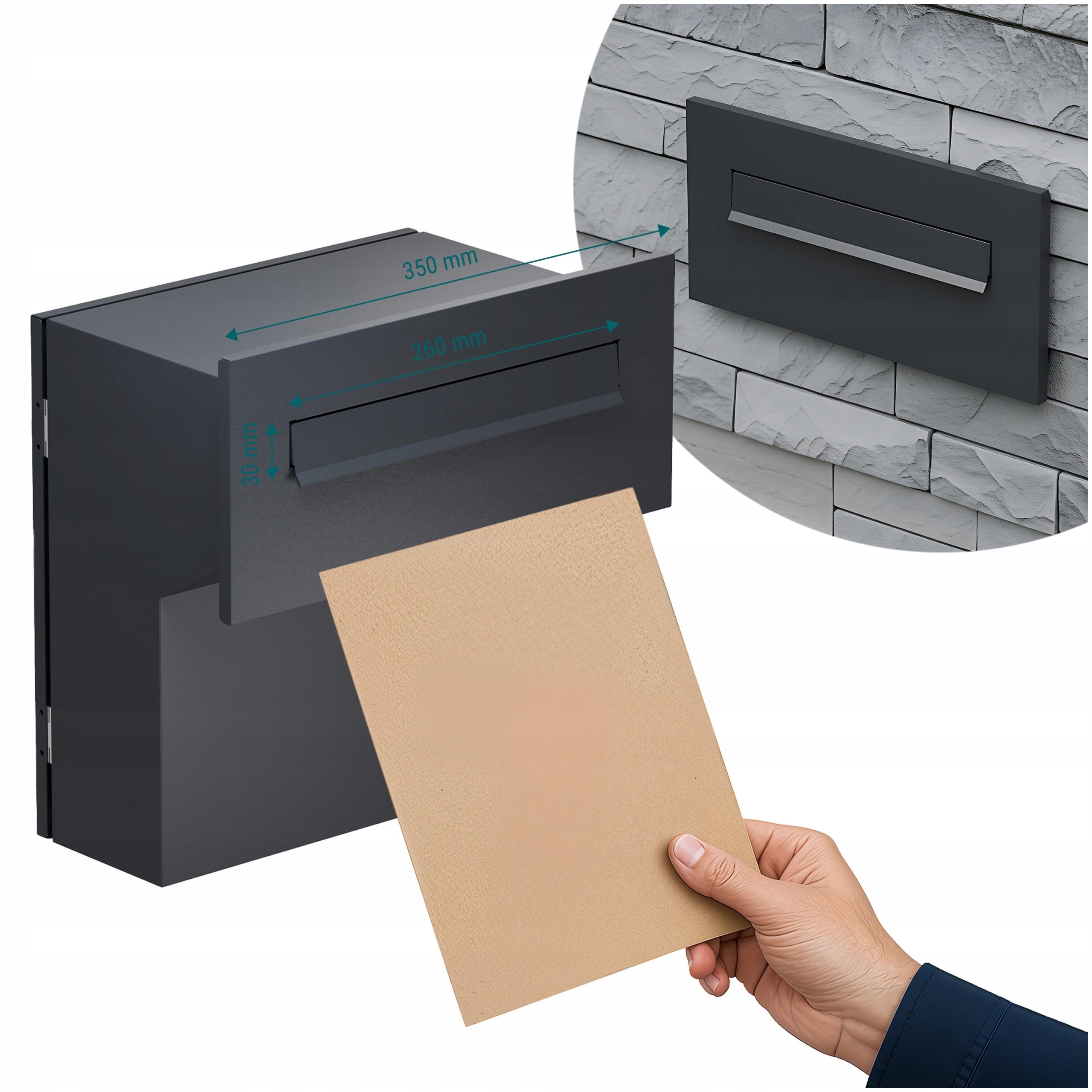 Anthracite through letterbox Sillar for inserting the slot Manufacturer code SIL707