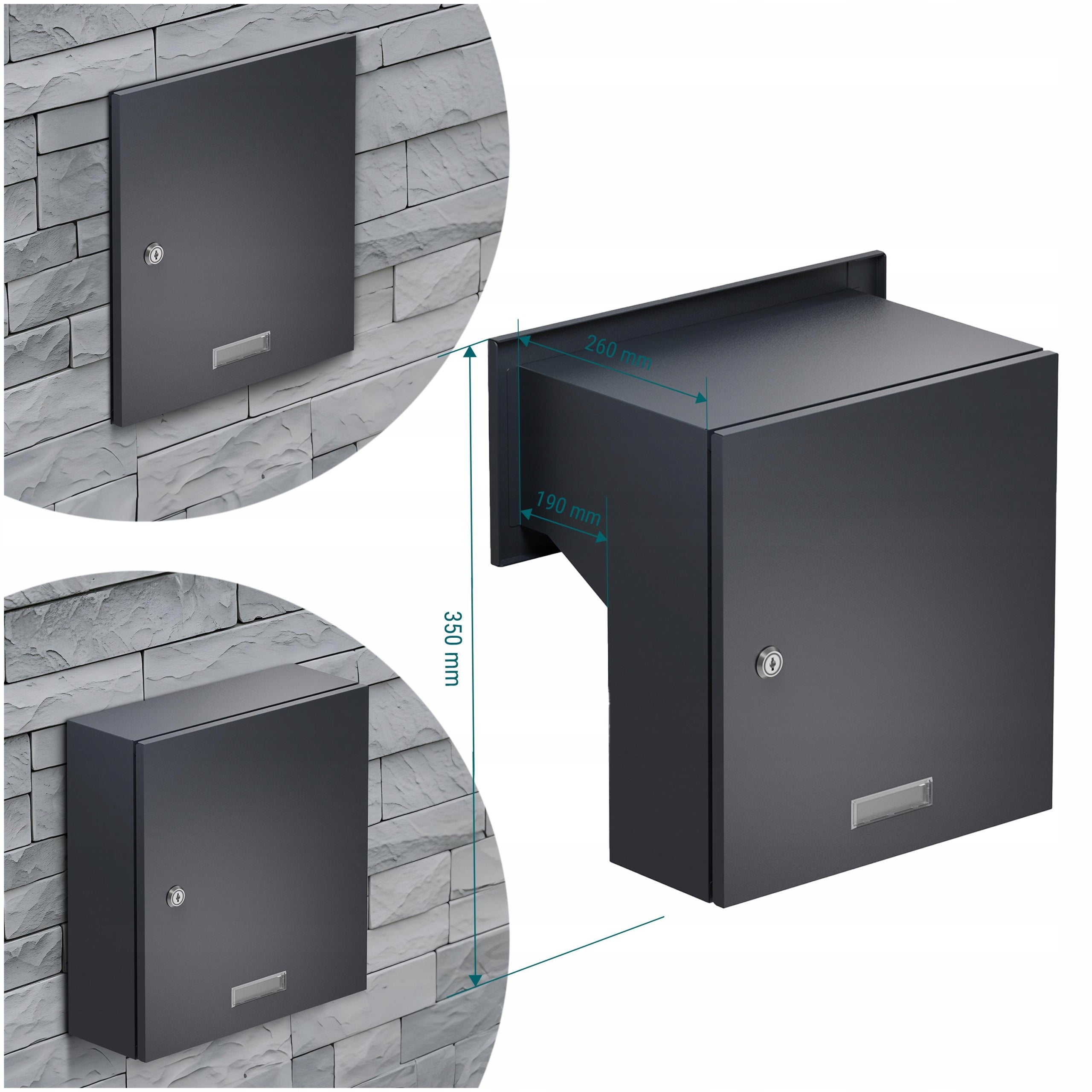 Anthracite through letterbox Sillar for inserting the slot Packaging status original