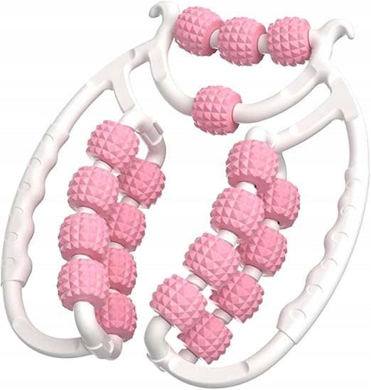 Anti-Cellulite Massager Body Massage Roller Hand Roler White-Pink