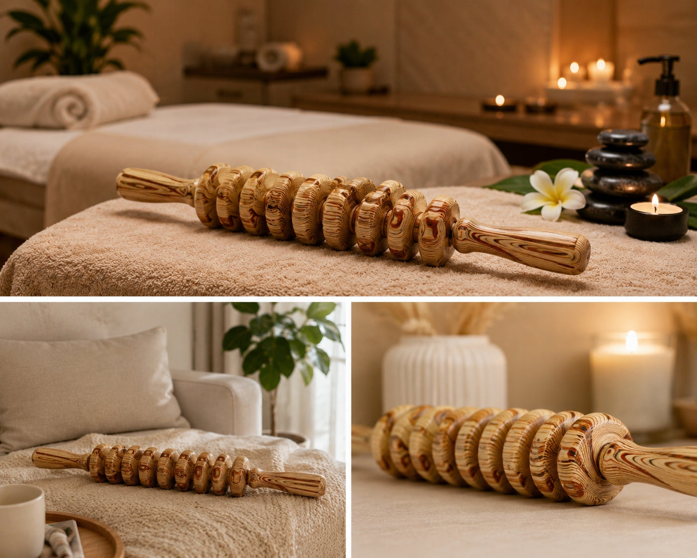 Anti-Cellulite Massager Wooden Roller For Body Lymphatic Massage Manufacturer code 20240115680