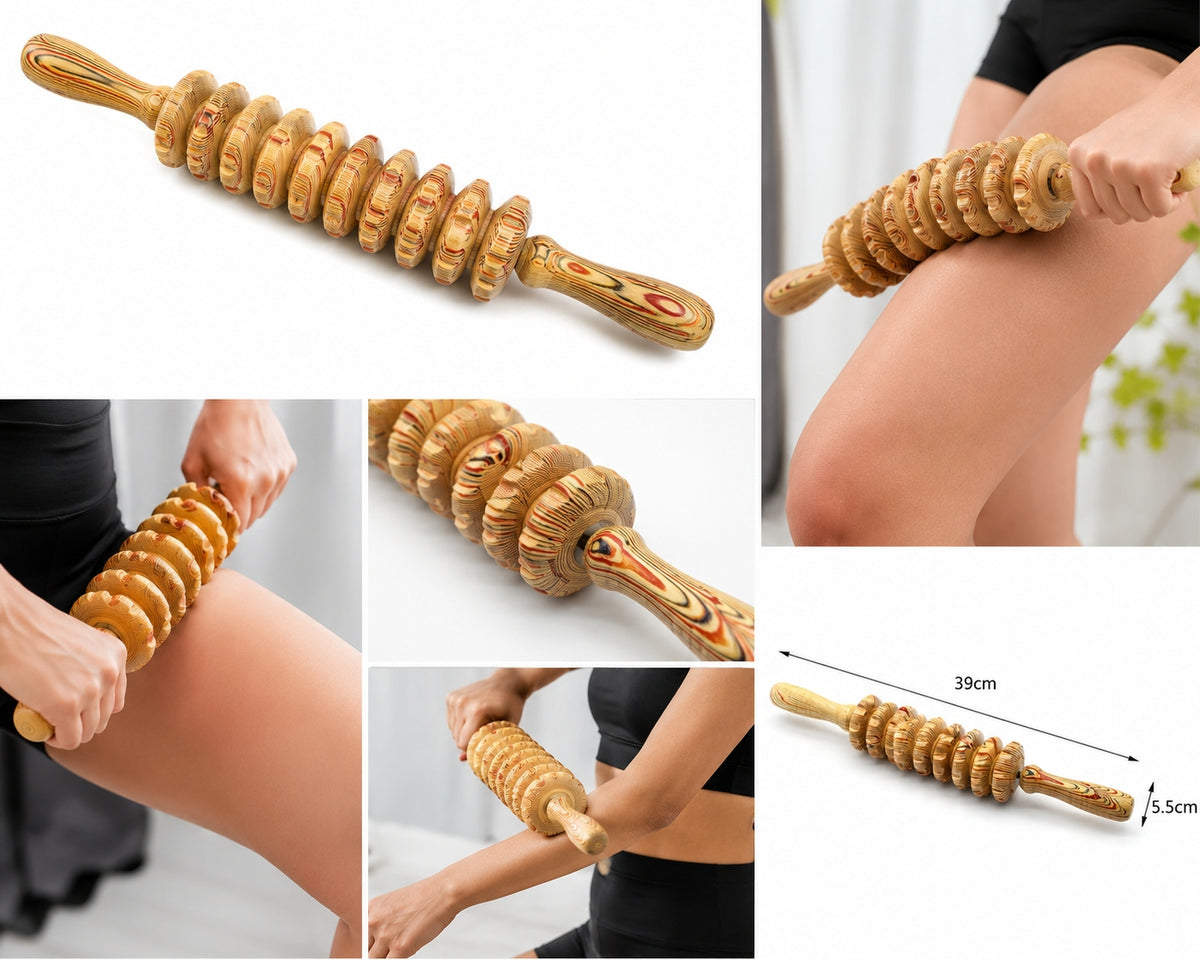 Anti-Cellulite Massager Wooden Roller For Body Lymphatic Massage Packaging status original