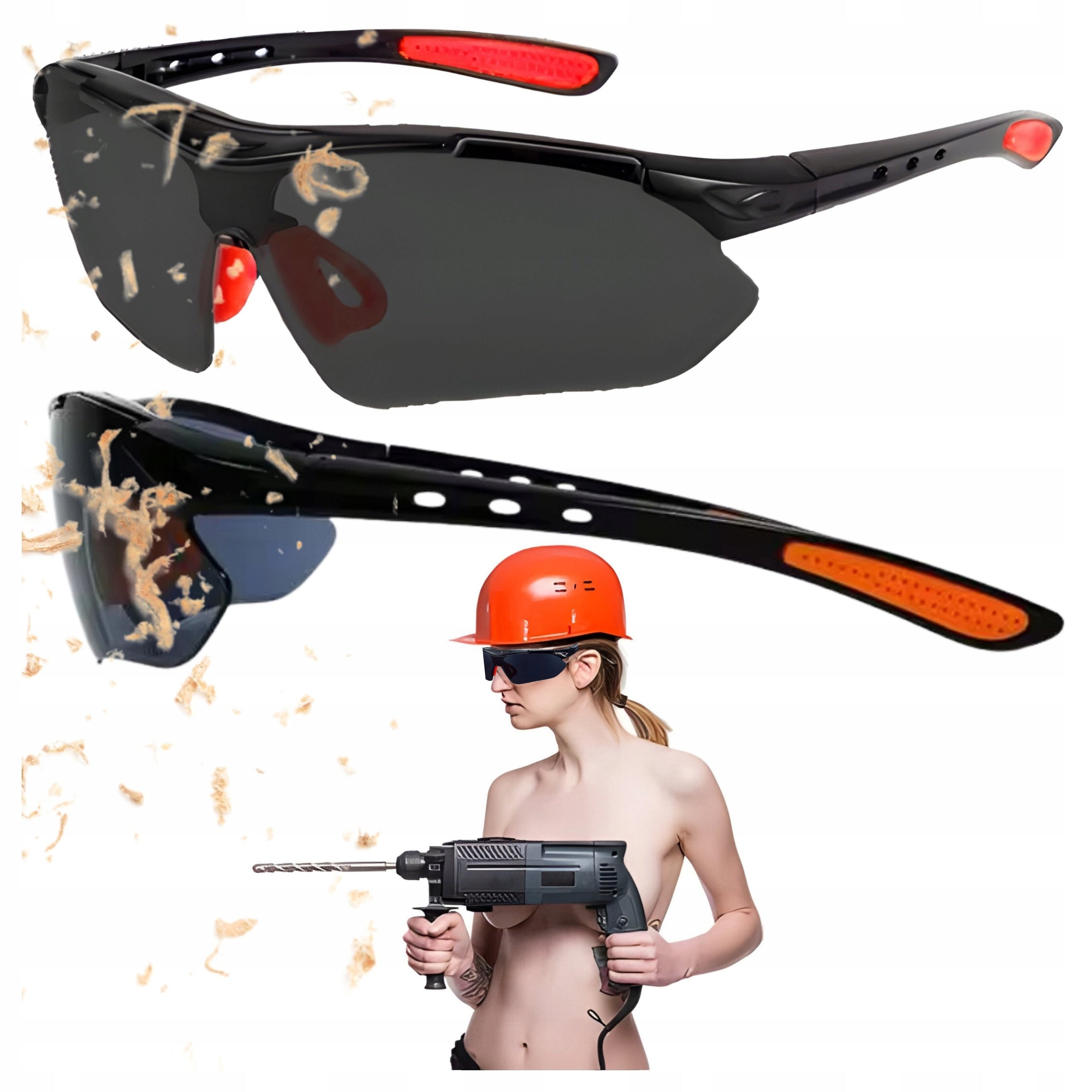 Anti-Chipping Work Glasses Smoke Black Polycarbonate Arhem