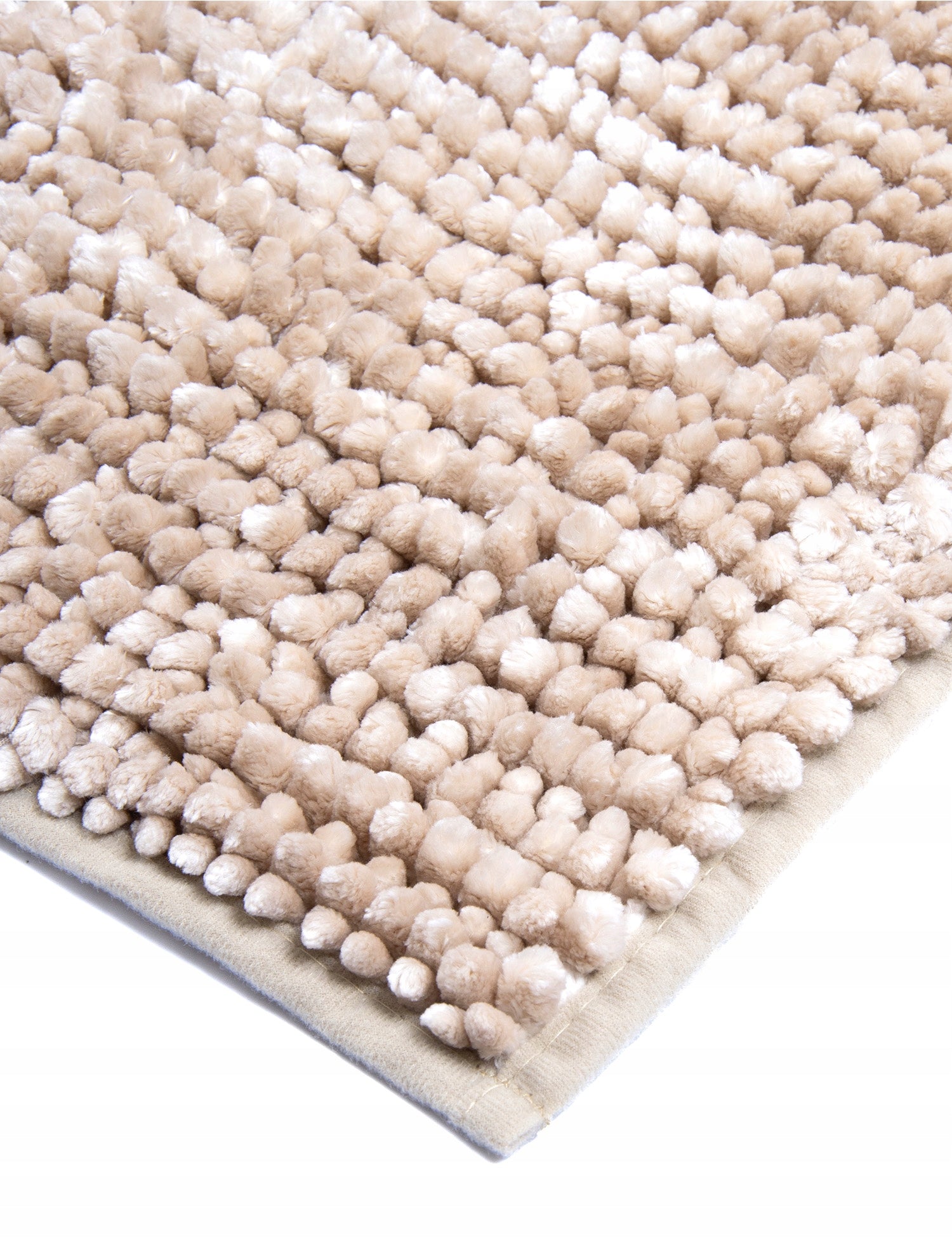 Anti-Slip Bathroom Rug Beige Fluffy Shaggy Chenille 50x80cm Brand e-floor