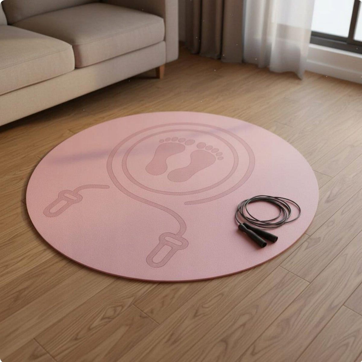 Anti Slip Exercise Pad Non Slip Exercise Equipment Mat Pink 60x60x0.8cm