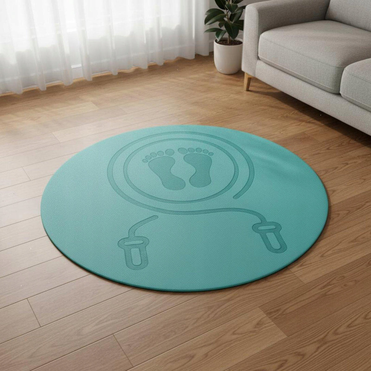 Anti Slip Exercise Pad TPE Non Slip Surface Jump Rope Mat Gray 60x60x1cm Brand no brand