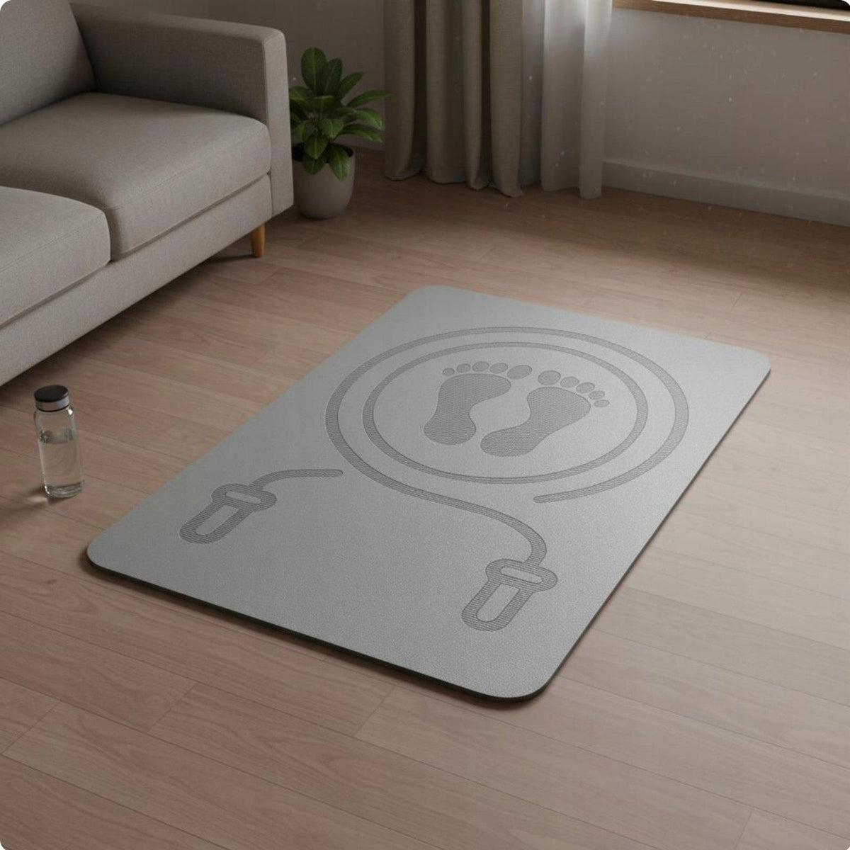 Anti Slip Floor Pad Rubberized Gym Mat Double sided Non slip Yoga Gray 6MM