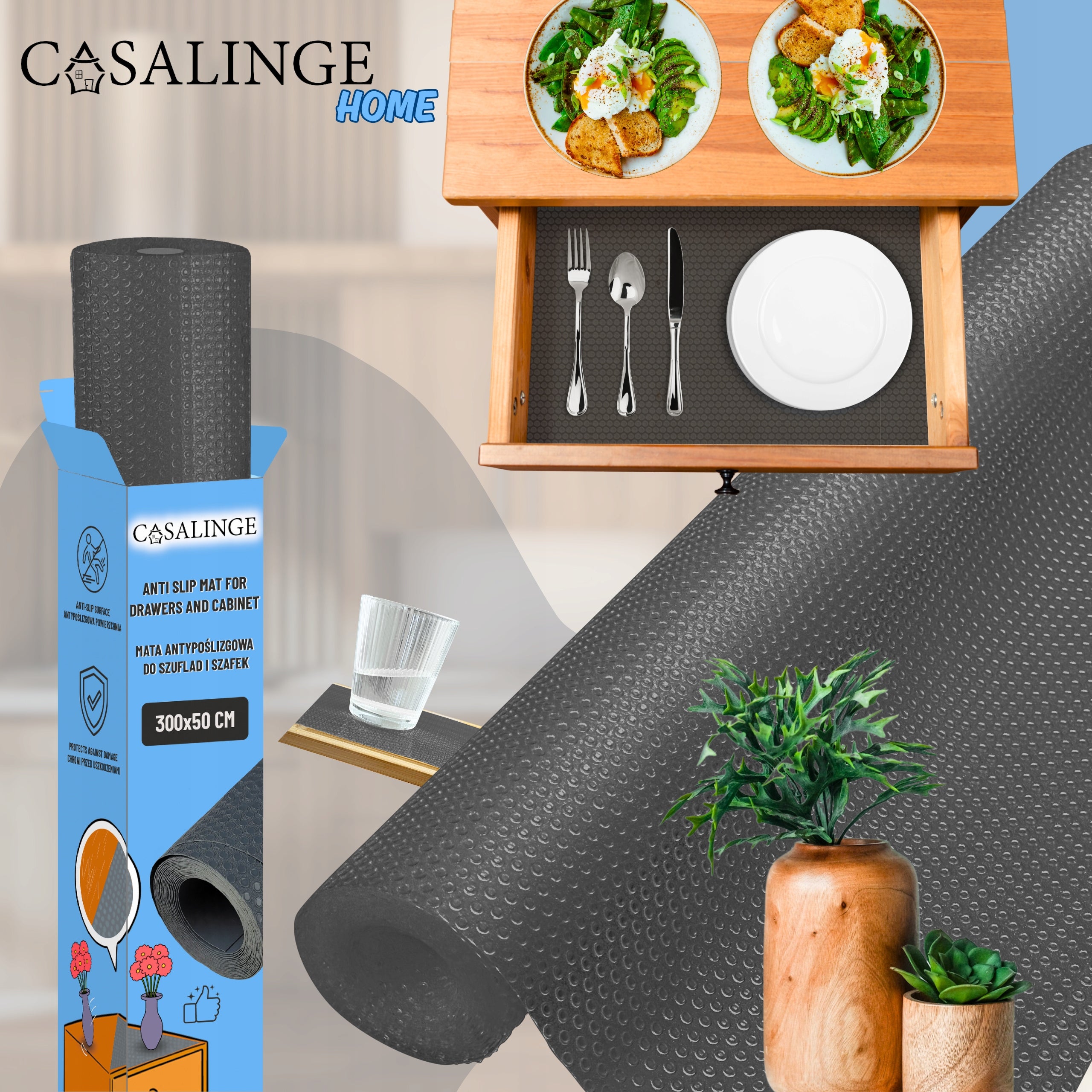 Anti-Slip Mat For Drawers Protective Cabinets 300x50 Cabinet Pad Large Packaging status original
