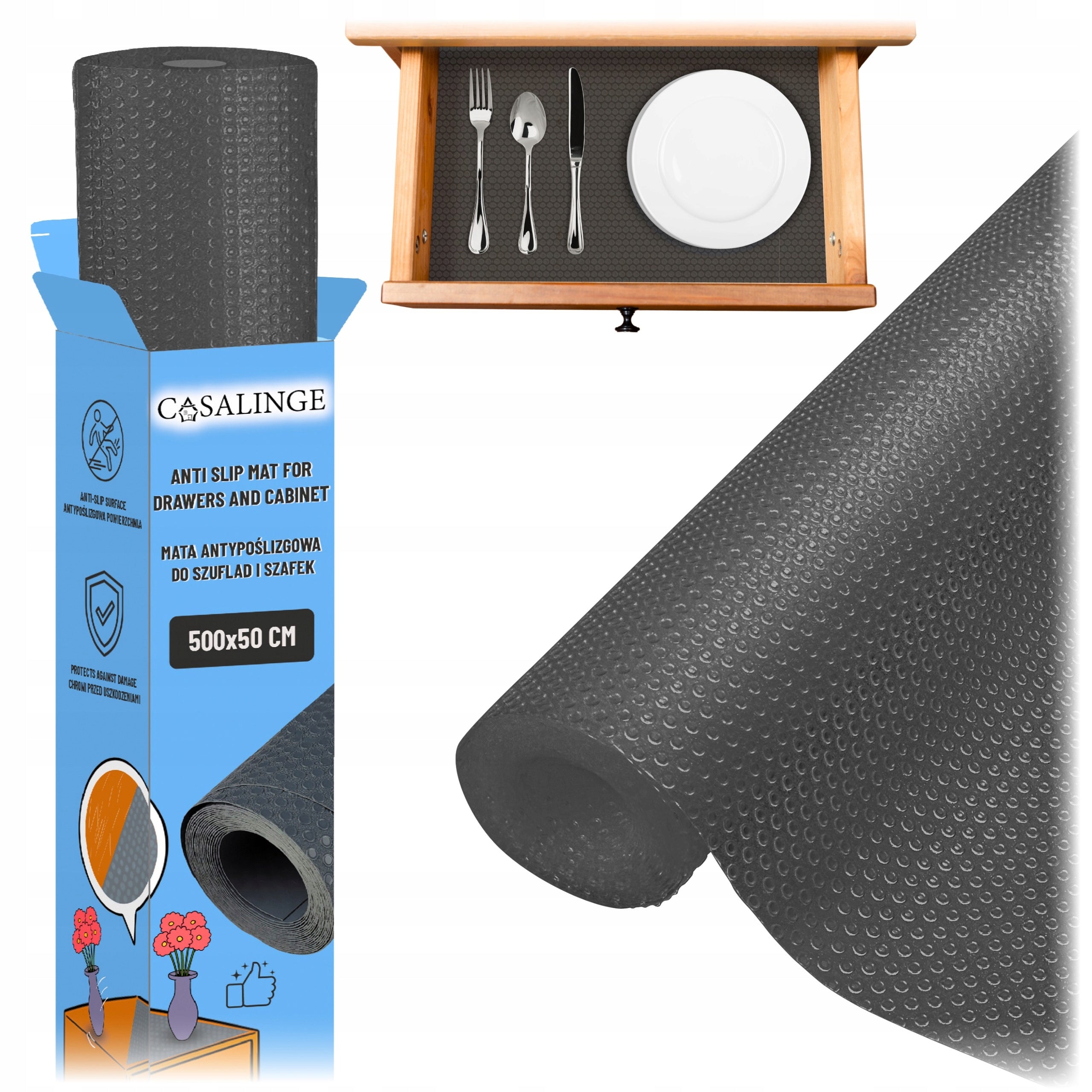 Anti-Slip Mat For Drawers Protective Cabinets 500x50 Cabinet Pad Large
