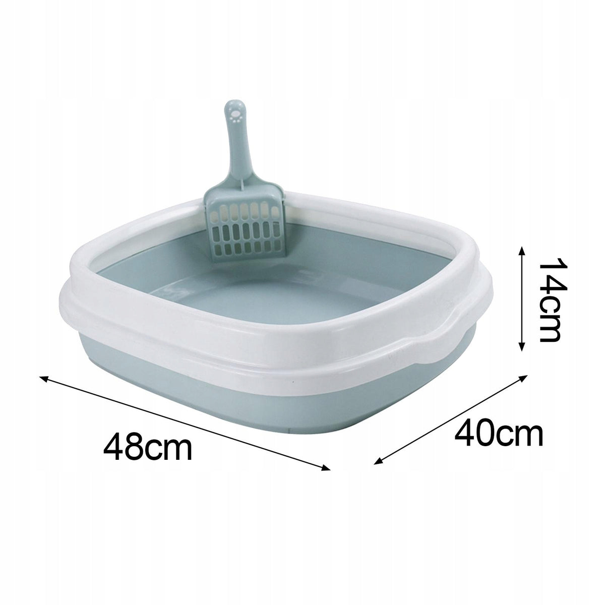 Anti Splashing Cat Litter Box Tray Sandbox Semi Open Toilet for Blue Medium Manufacturer code 07864052708