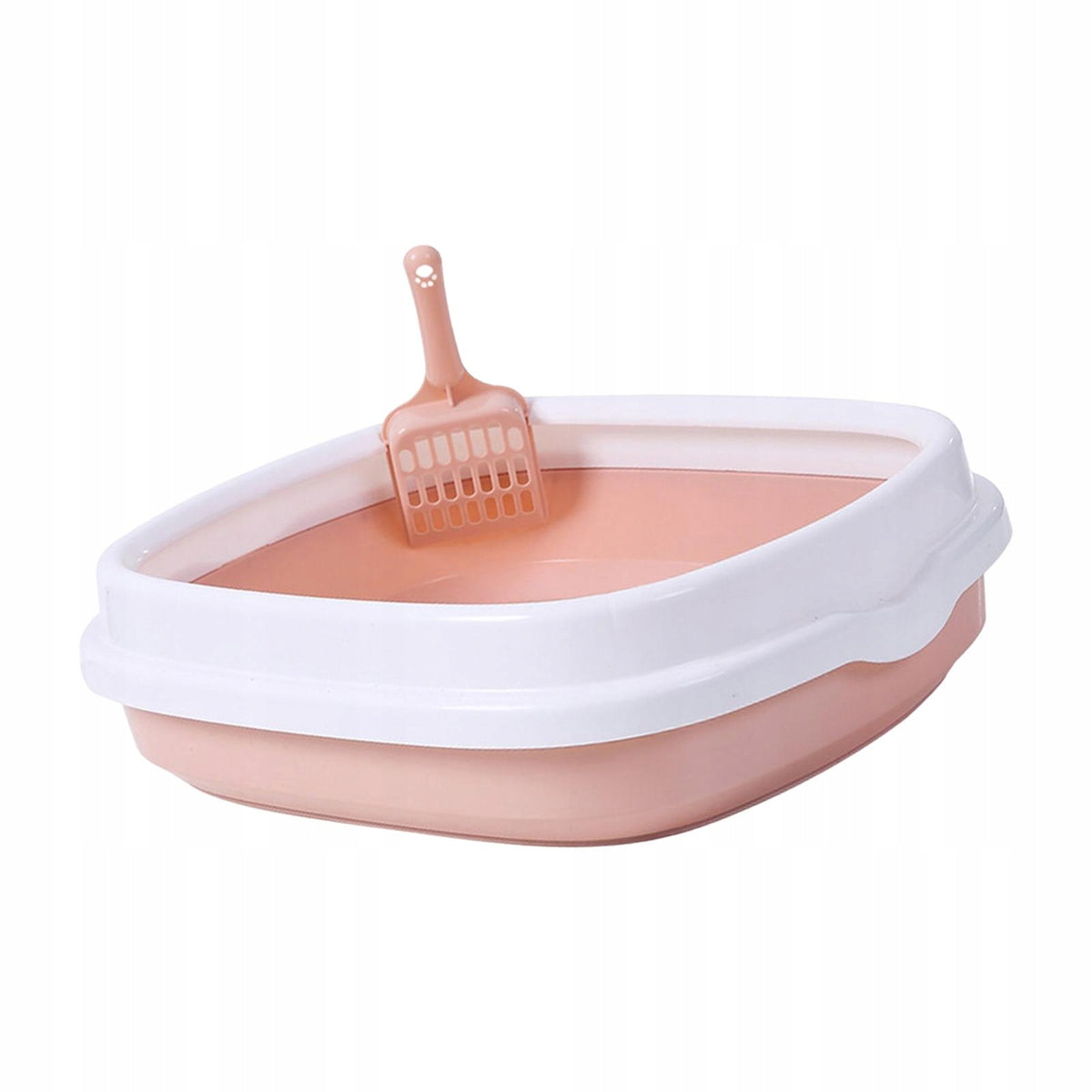 Anti Splashing Cat Litter Box Tray Sandbox Semi Open Toilet for Pink Medium Packaging status original