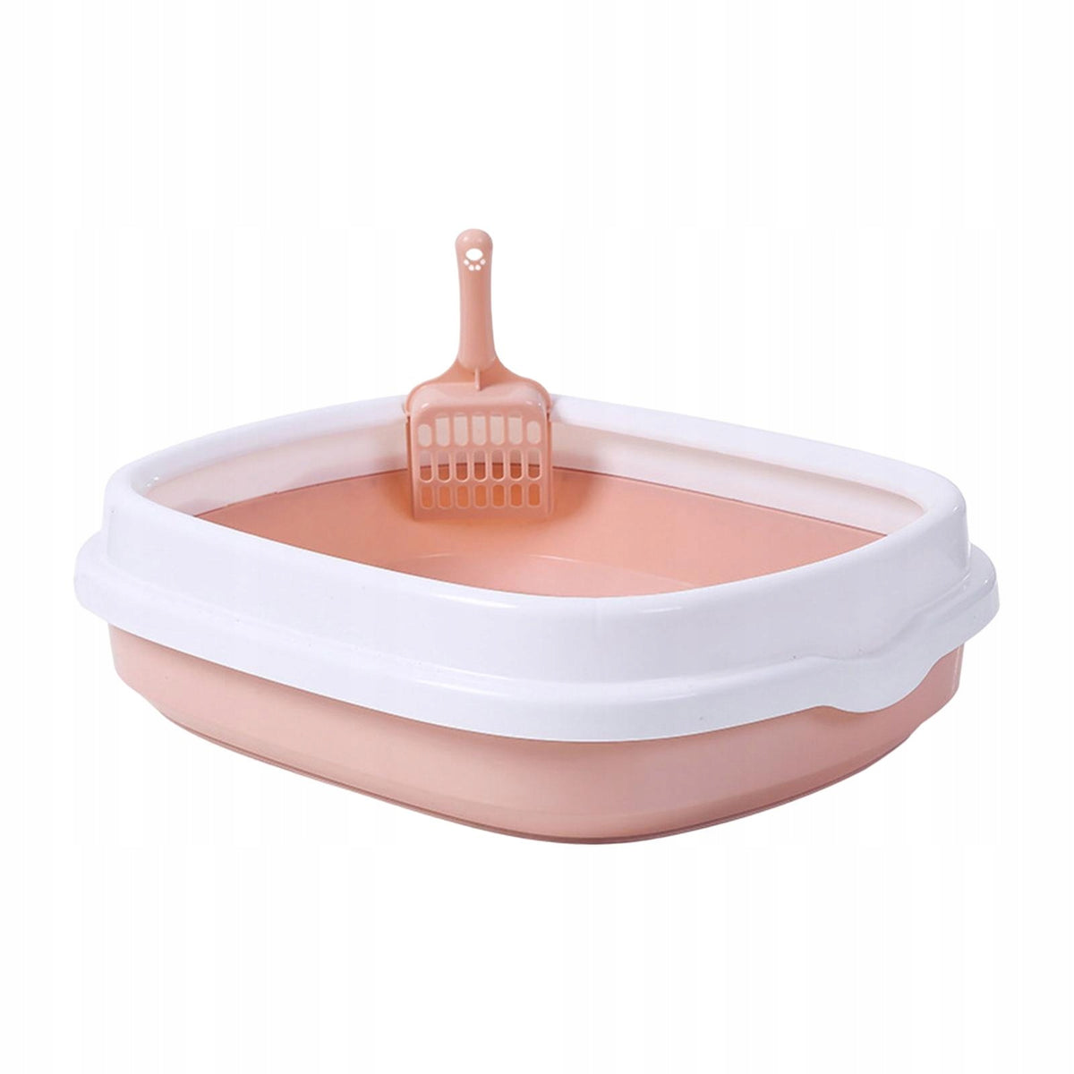 Anti Splashing Cat Litter Box Tray Sandbox Semi Open Toilet for Pink Medium