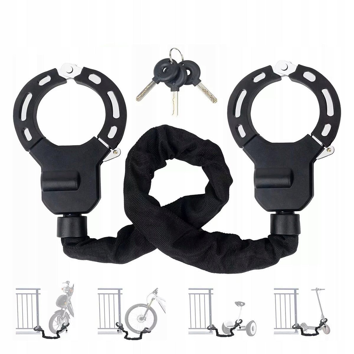 Anti-Theft Lock Chain for Electric Scooter+3Keys Weight 1750 g
