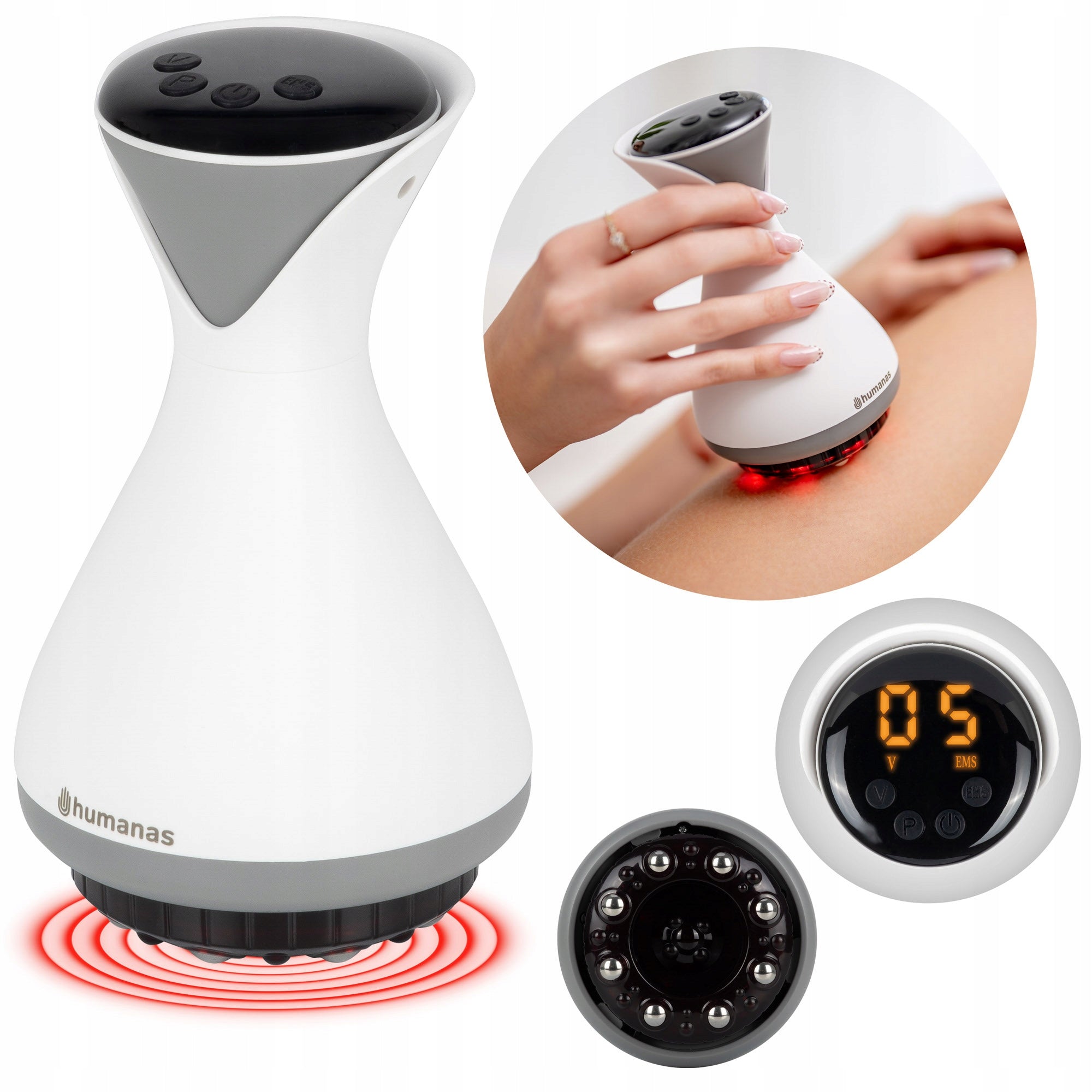Anti-cellulite massager with Chinese bubble function Humanas DermaSmooth EMS