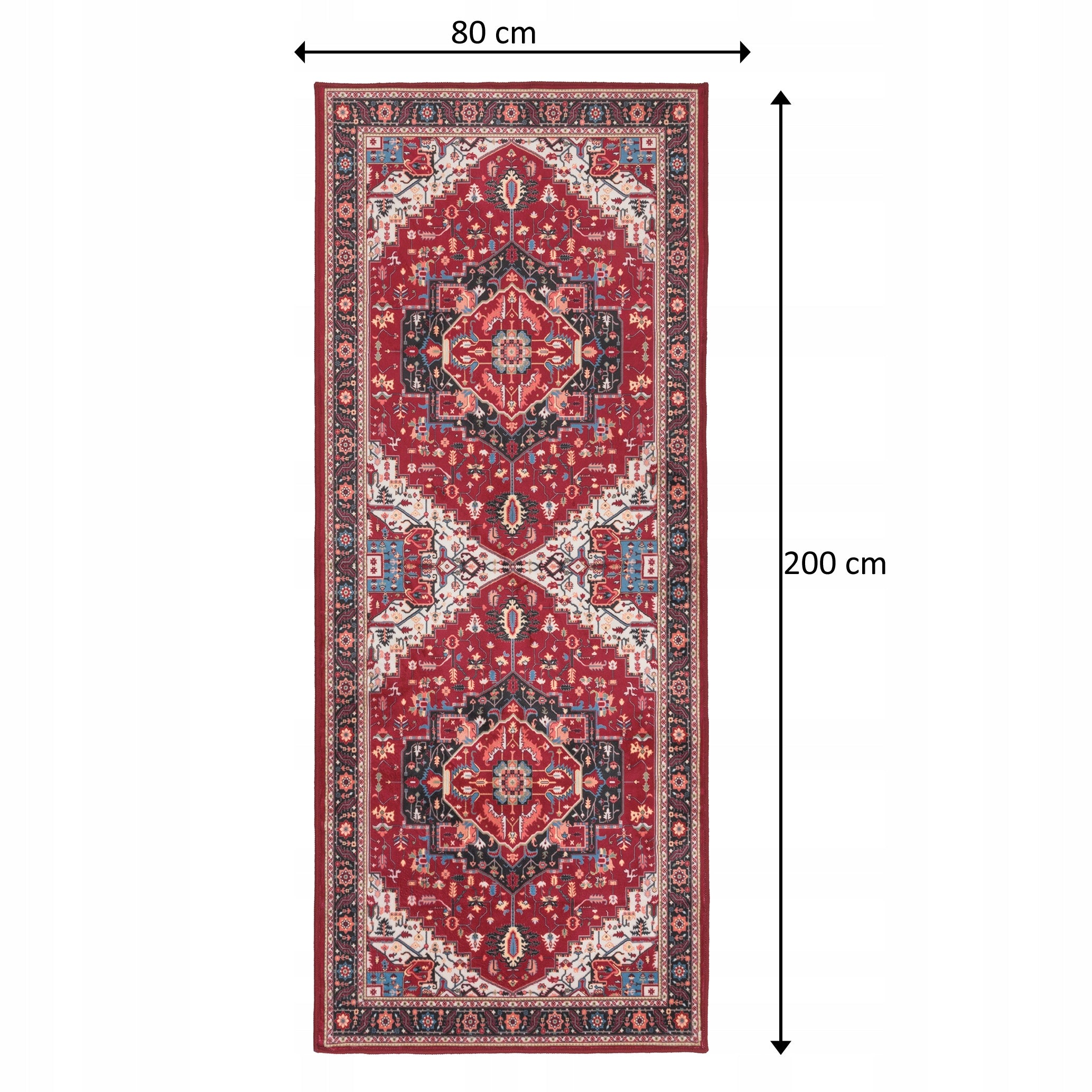 Anti-slip Walkway for Washing 80x200 Vintage Elegant Classic Red Product width 80 cm