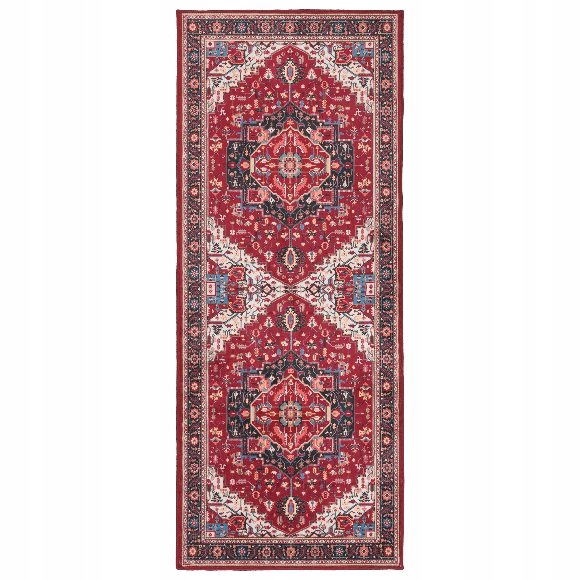 Anti-slip Walkway for Washing 80x200 Vintage Elegant Classic Red