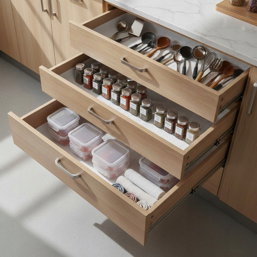 Anti-slip mat for drawers thick protective 300x50 cm pad white Manufacturer code MATA ANTYPOŚLIZGOWA TRANSPARENTNA SZUFLAD 3M