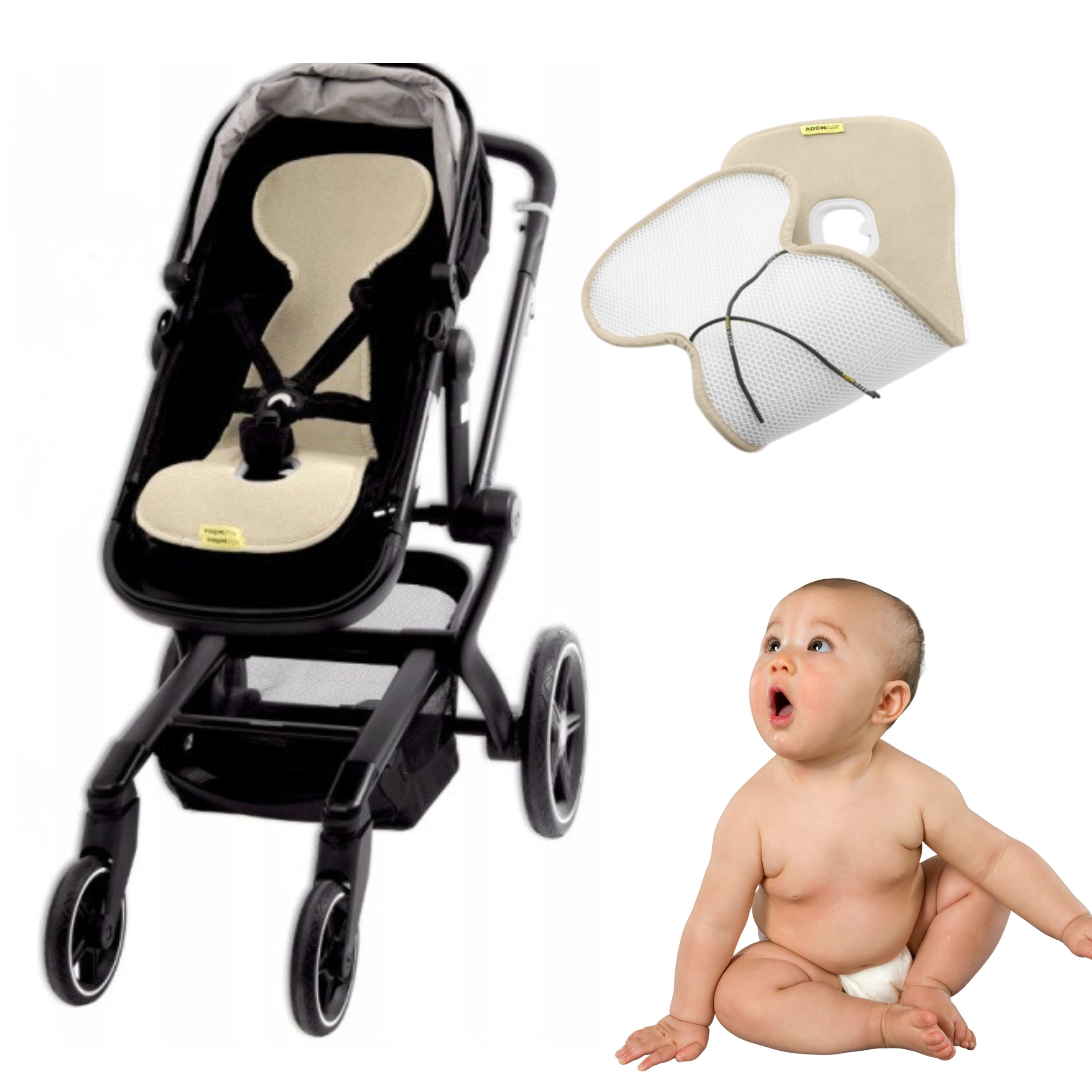Anti-sweat insert for gondola stroller universal mat Shell beige AeroMoov