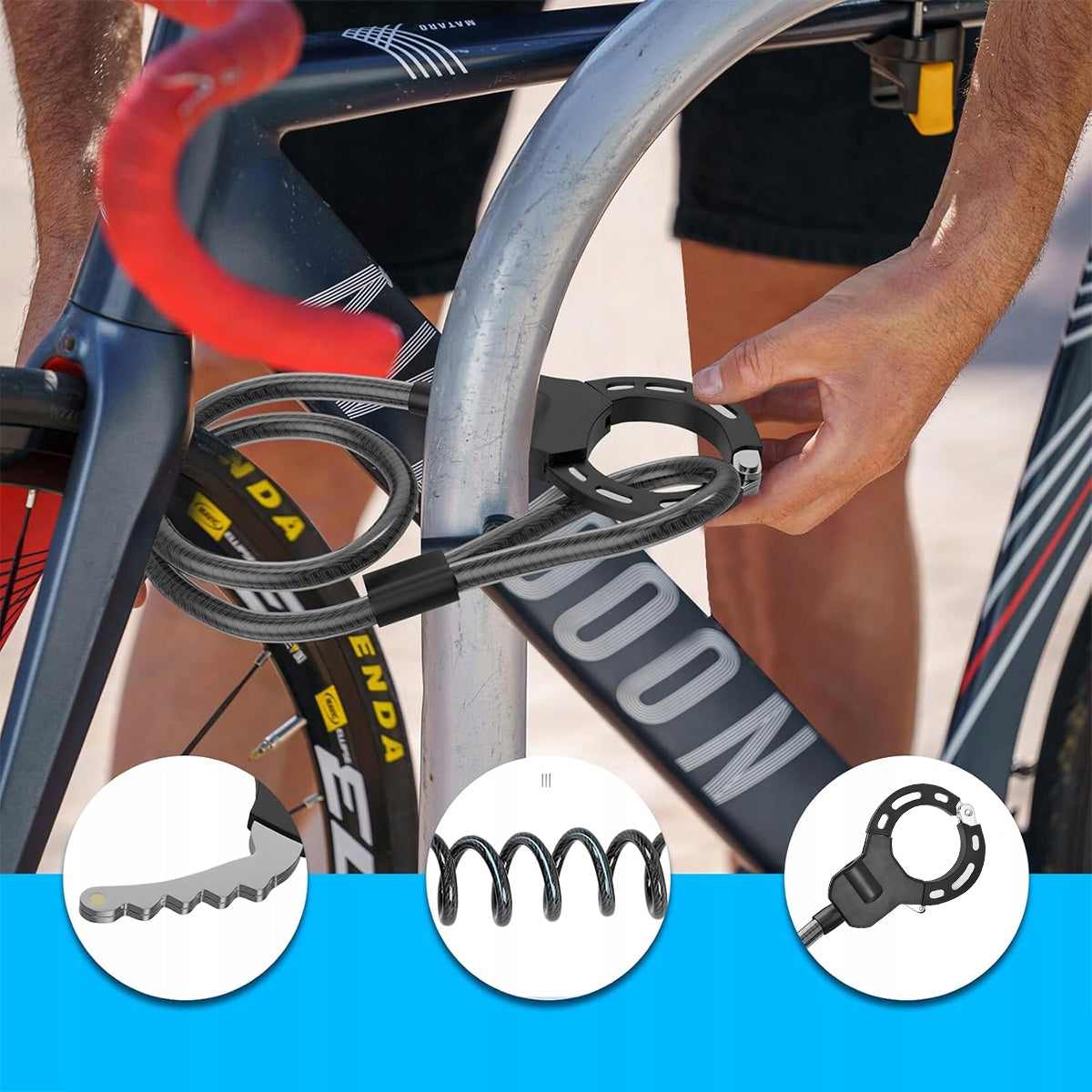 Anti-theft Lock Chain + for Electric Scooter 125cm Packaging status original
