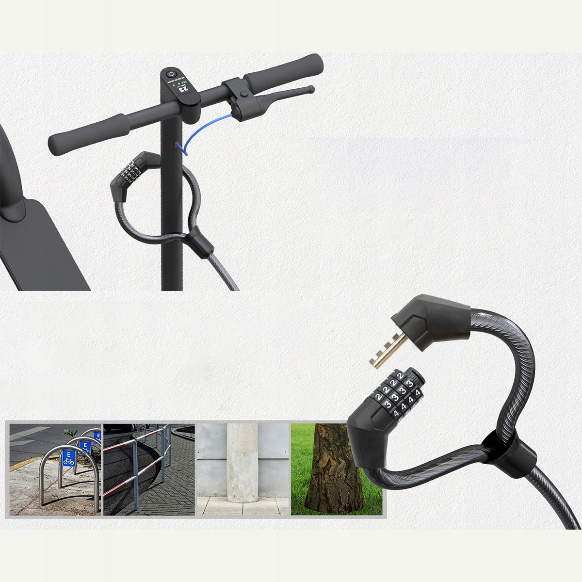 Anti-theft lock for scooter helmet lock Universal Weight 495 g
