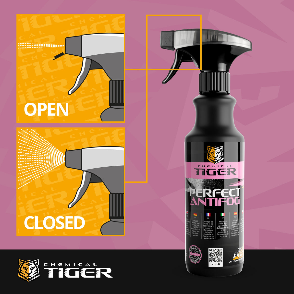 Anti-vapor agent against evaporation of windows and mirrors 1L + MICROFIBER CHT Manufacturer Chemical Tiger