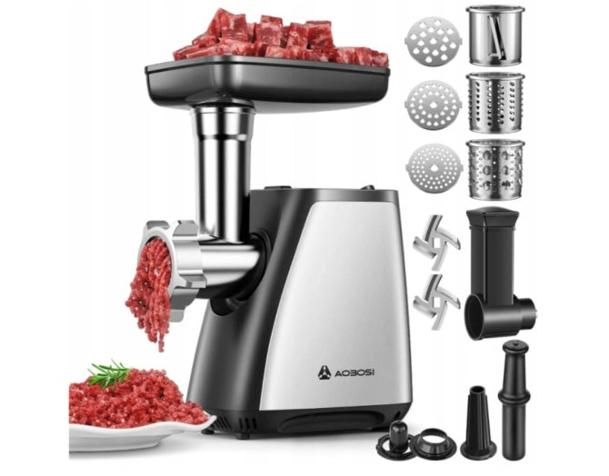 Aobosi Meat Grinder Silver Grinding Machine 2800W