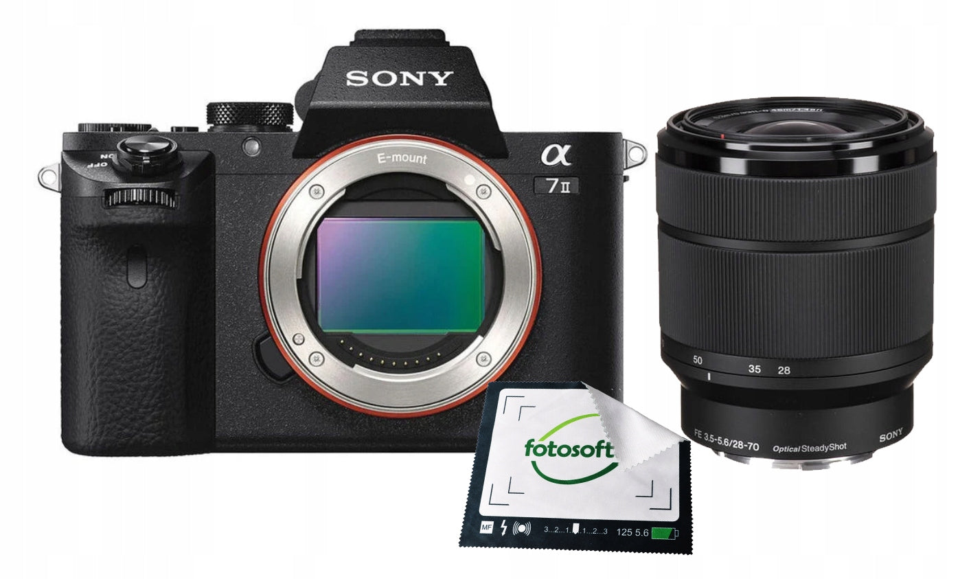 Sony A7 II 28-70 mm OSS, (ILCE-7M2K/B) | (α7 II) | (Alpha 7 II), Schwarz 