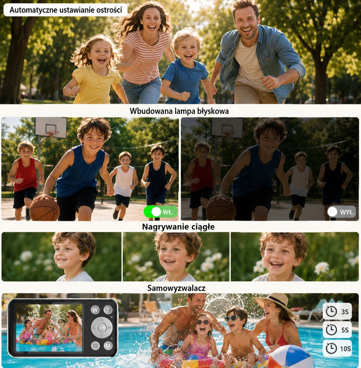 Aparat cyfrowy 4K 64MP 18x zoom ekran 2,8 cala karta 32GB czarny Manufacturer code HQ-E-0218-DQD