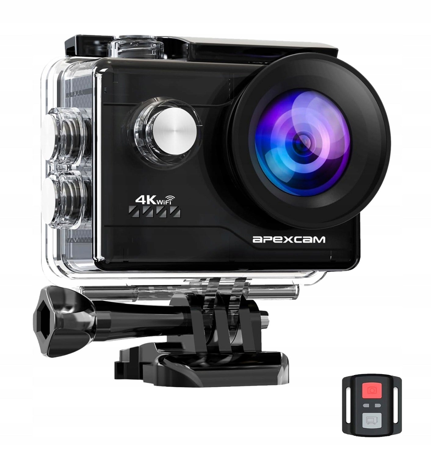 Apexcam M80 Air 4K 20MP WiFi 40m 2x Battery Remote Control Microphone Rich Kit