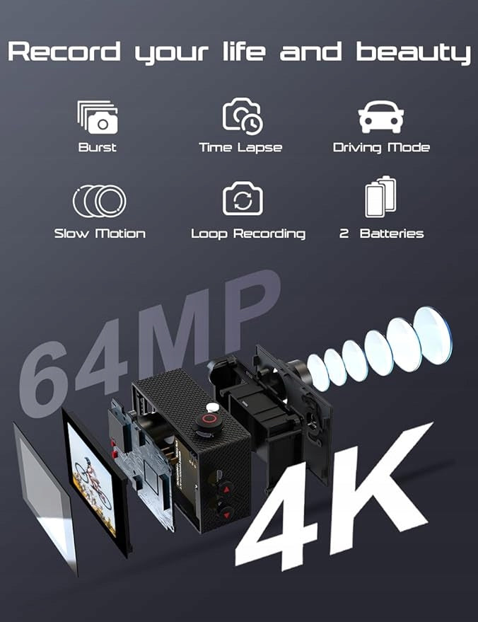 Apexcam M80AIR 4K UHD Sports Camera Packaging status original