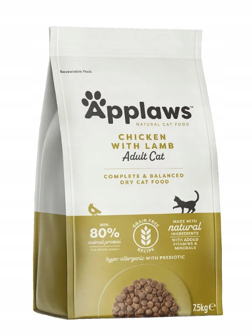 Applaws Adult Chicken with Extra Lamb Dry Cat Food 7.5 kg