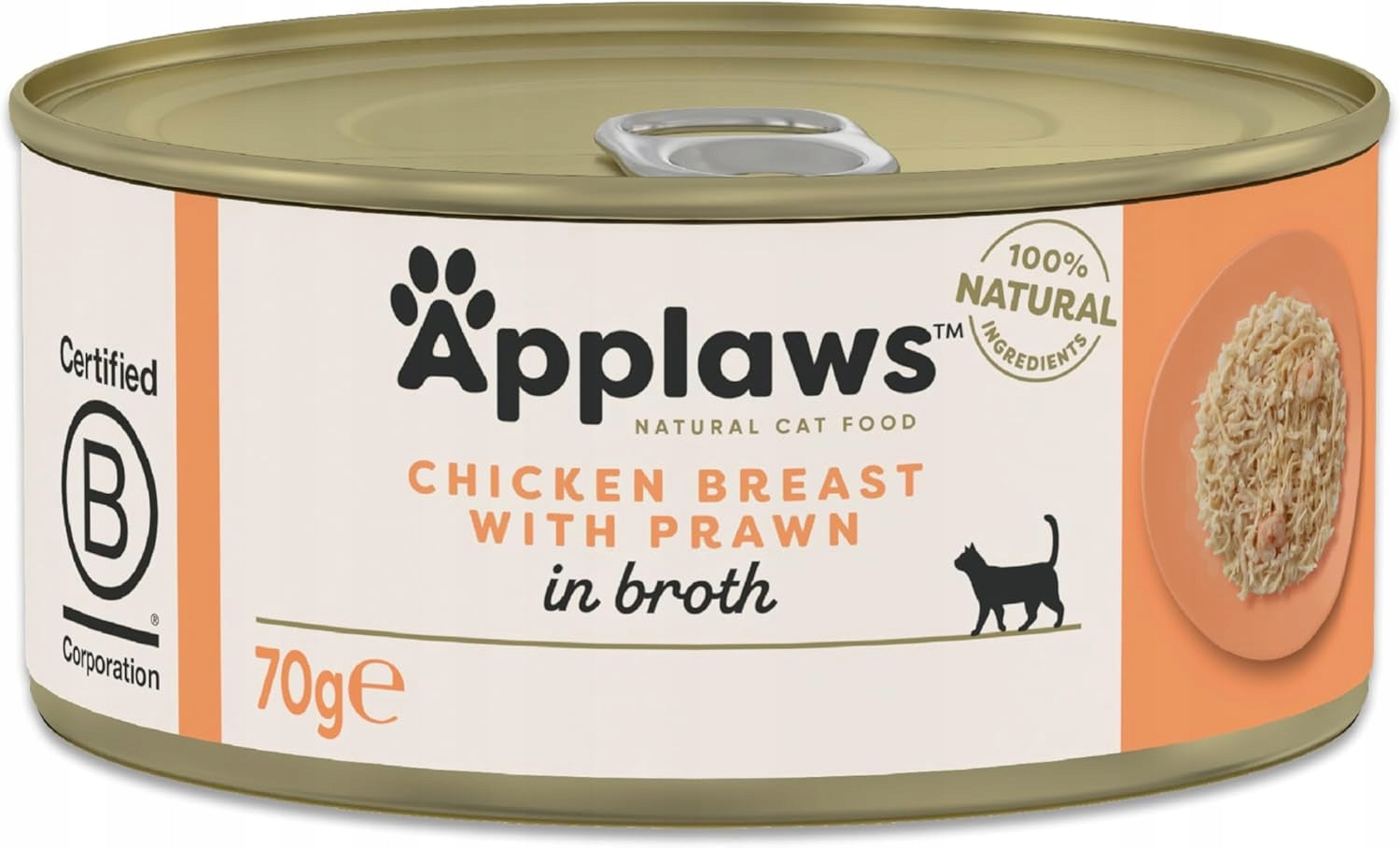 Applaws cat can fillet with CHICKEN and SHRIMP in broth can 70g