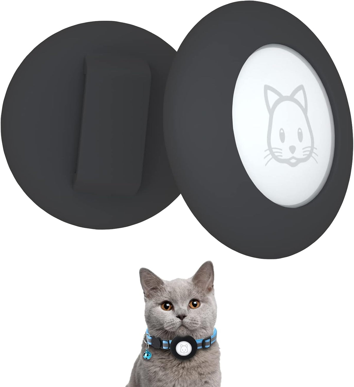 Apple Air Tag handle silicone collar black