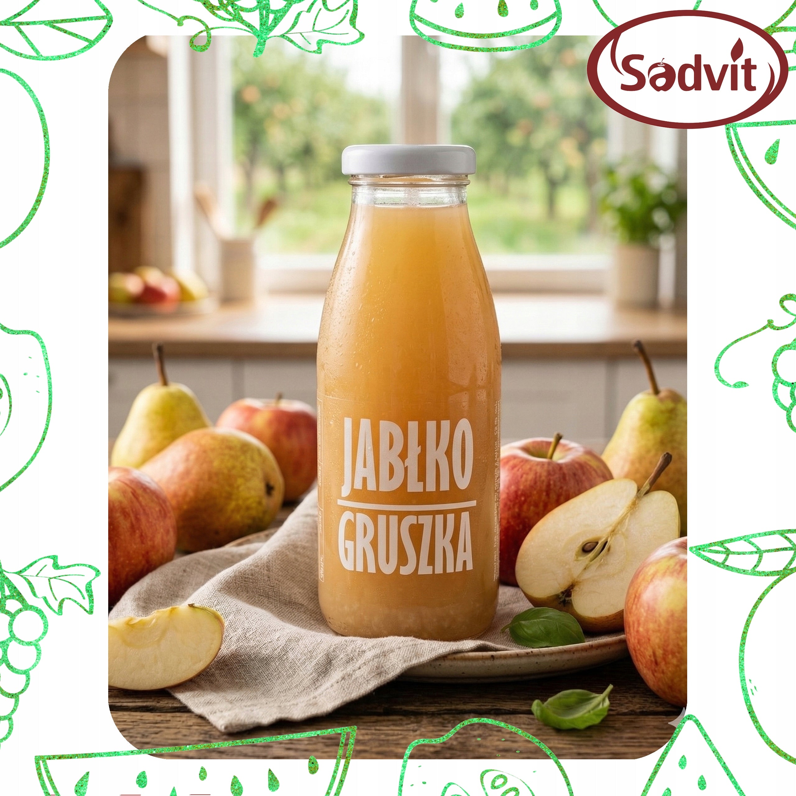 Apple Pear Juice 100% 250ml Pressed with NFC Pears and Apples for Kids Manufacturer code Sadvit