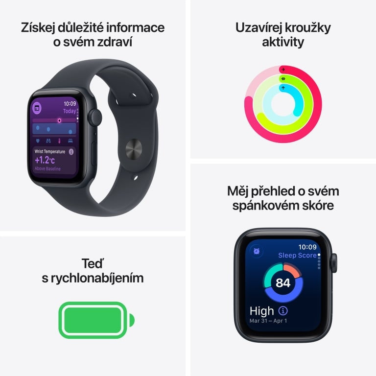 Apple Watch SE 3 GPS 44mm Midnight Sport Band - S/M Brand Apple
