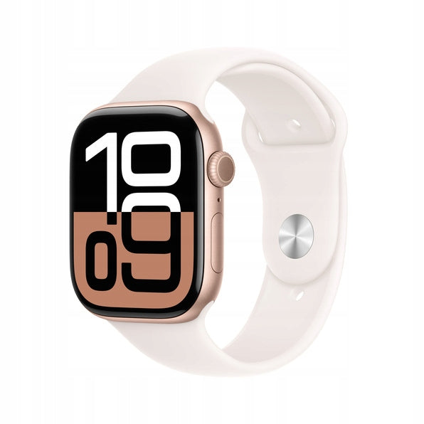 Apple Watch Series 10, GPS, 42mm | Rose Gold Case with Light Blush Band (M/L) Color pink