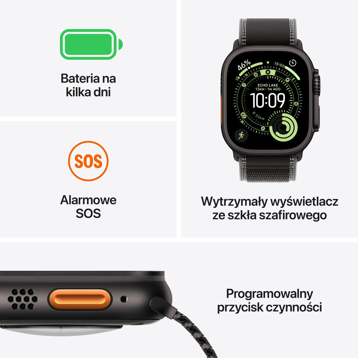 Apple Watch Ultra 3 GPS + Cellular 49mm Black Case with Black Alpine S Packaging status original